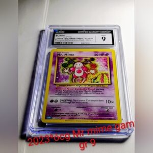 Mr. Mime Pokémon Card Graded 9